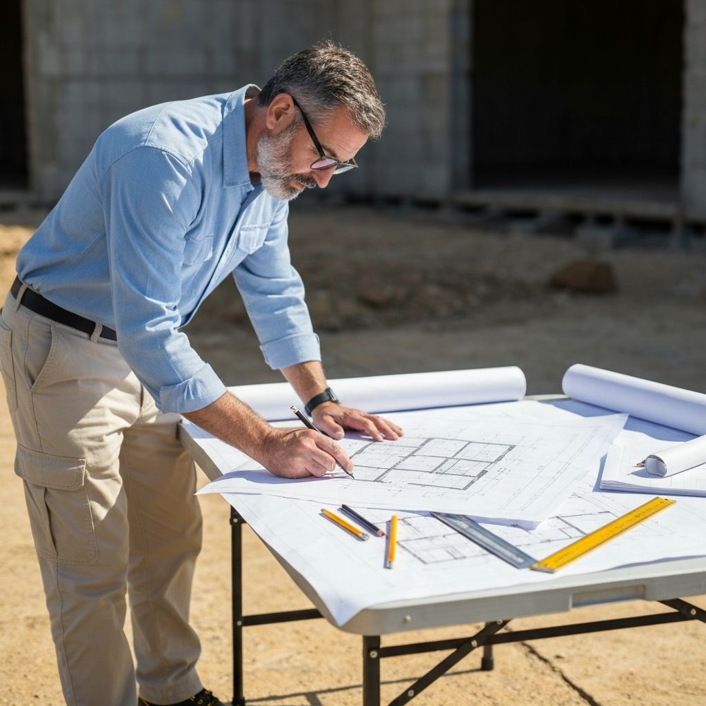 Professional reviewing plans